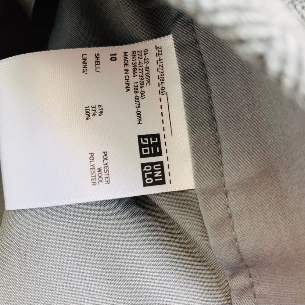 Plaid Mini Skirt Wool Blend Grey Pockets Large - Picture 4 of 5